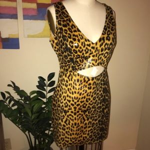 Leopard print mini dress